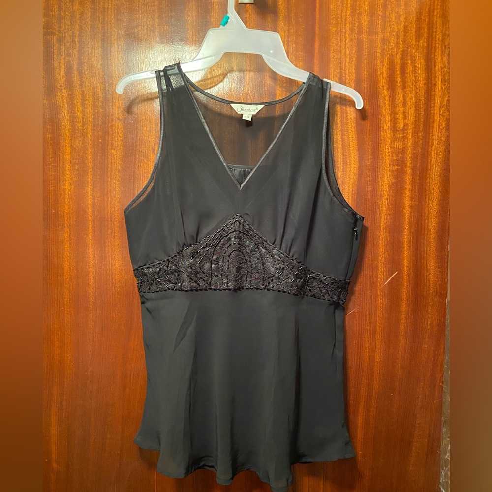 Jessica Black Sheer Top